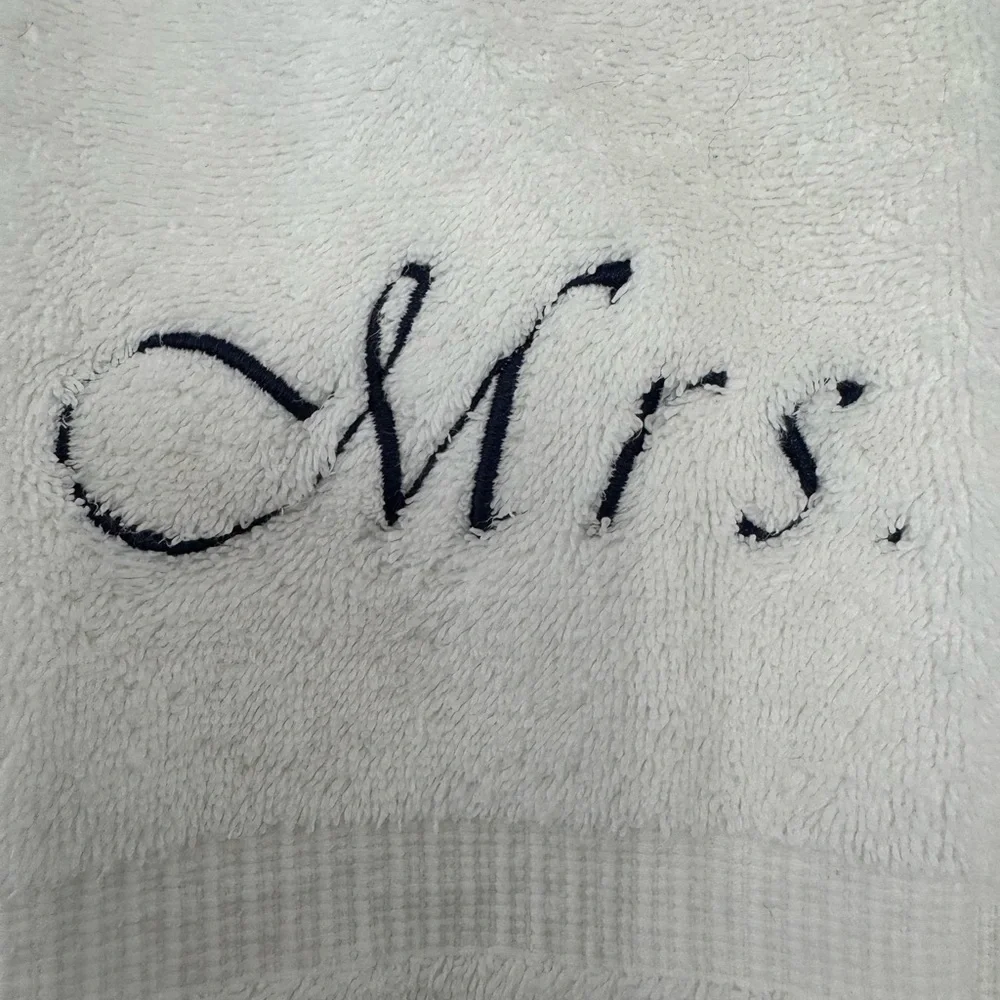 Embroidered Mr. and Mrs. White Hand Towels - Set